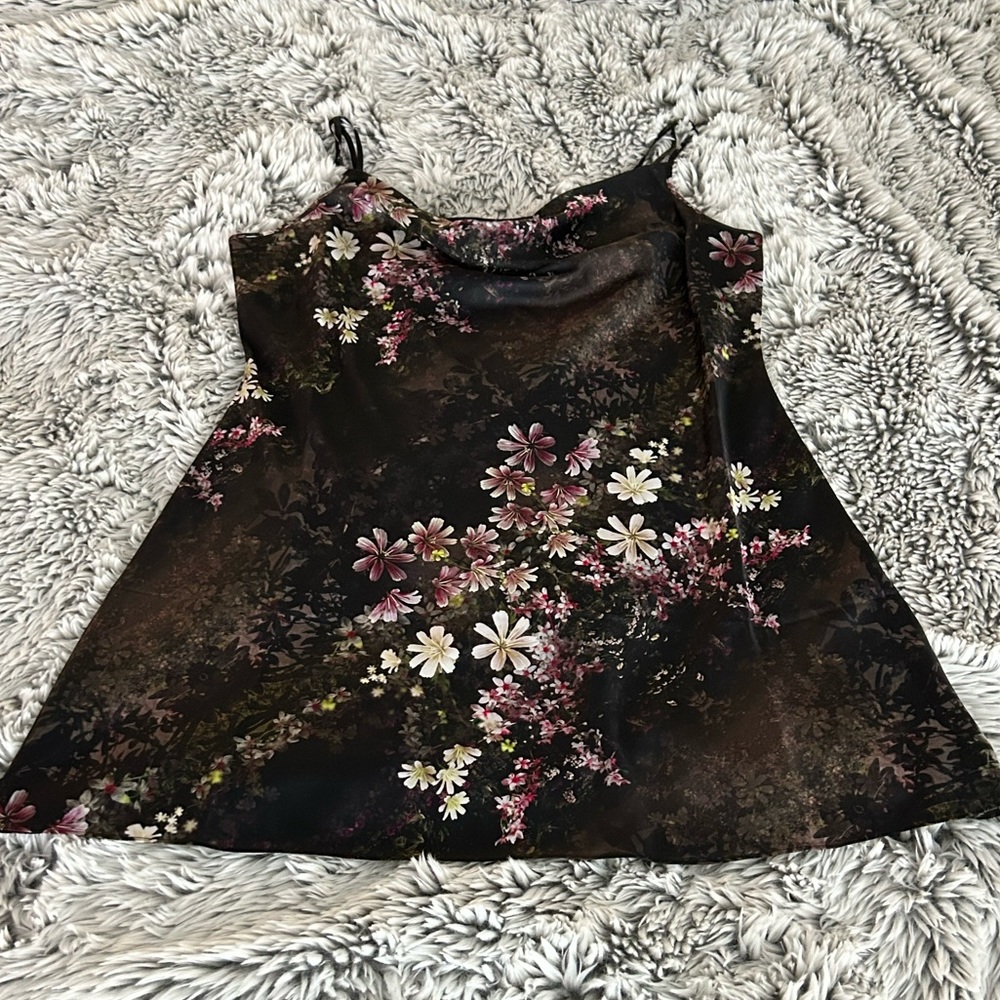 All Saints Floral Slip Dress - Black and Pink - Picture 4 of 11